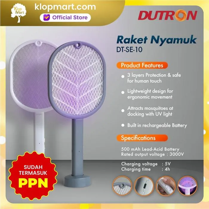 Jual Raket Nyamuk Dutron Standing / Lipat - Raket USB UV Perangkap Nyamuk - SE-20 LIPAT-2
