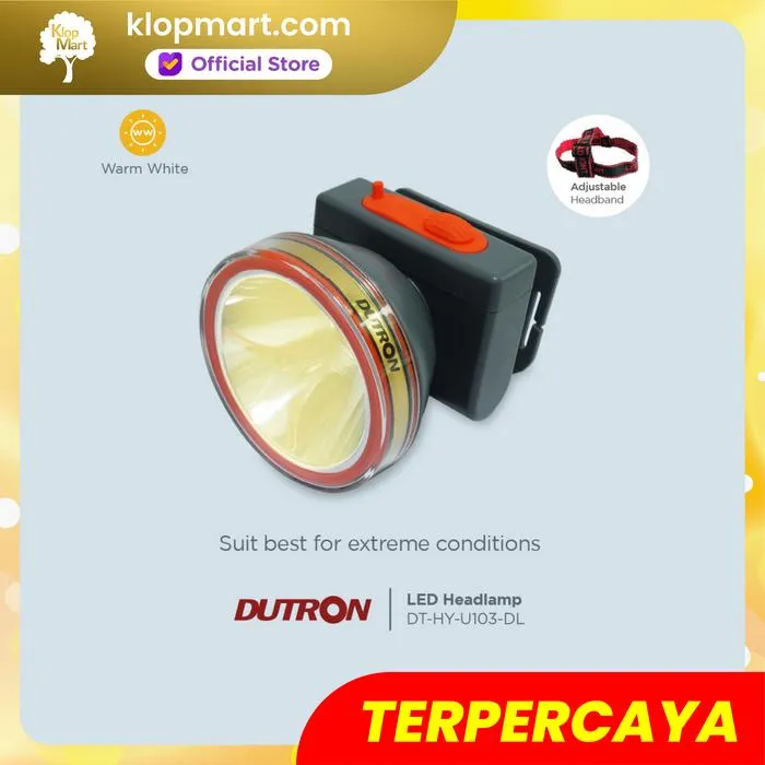 Jual DUTRON Senter Kepala LED Headlamp Trek Beam 30W Senter Hiking Outdoor - Warm White