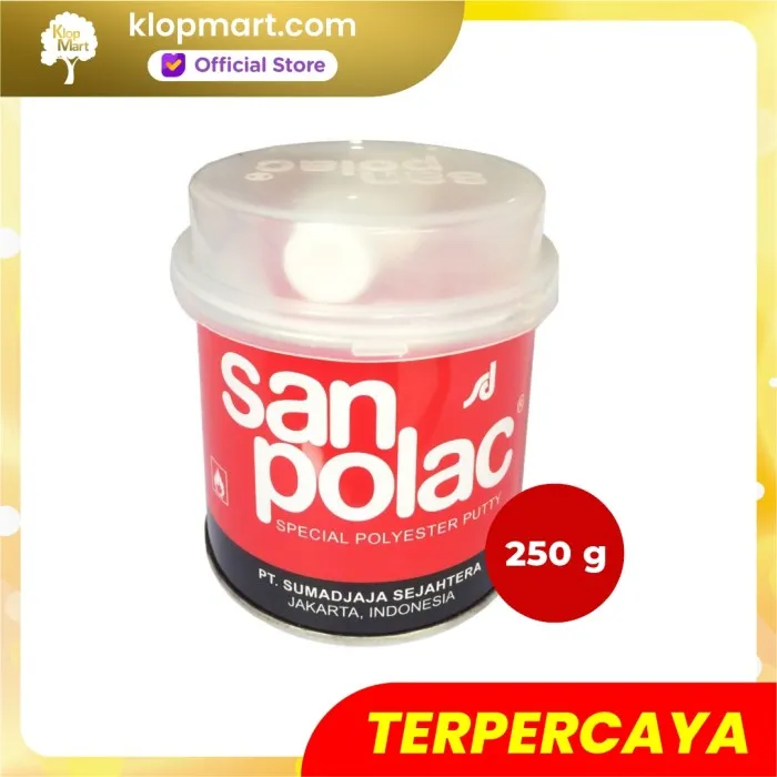 Jual DEMPUL SANPOLAC - Dempul Mobil/ Besi/Fiber/Kayu dan Serbaguna - 250 g