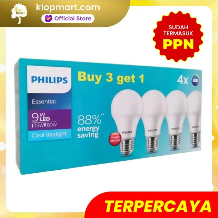 Jual Lampu Philips LED Bulb Multipack MyCare & Essential Pack Isi 4Pcs - Essential 9W