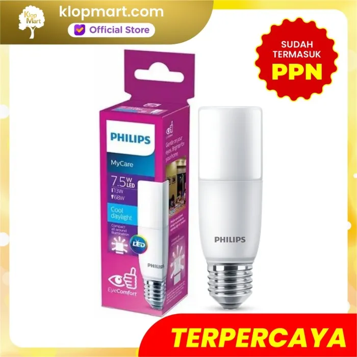 Jual Lampu Philips LED Stick 7.5W E27 6500K Cool DayLight