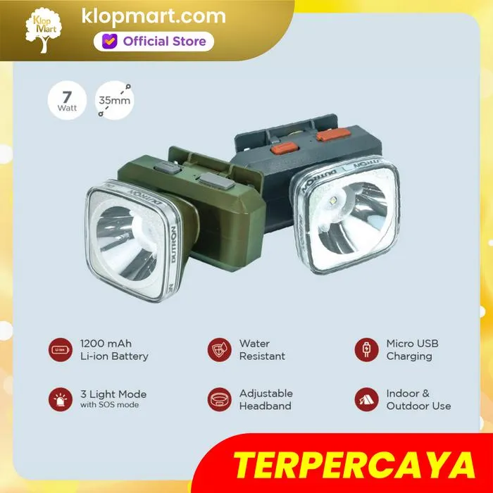 Jual DUTRON Senter Kepala LED Headlamp 7W Boxy Beam Daylight - Gray-4