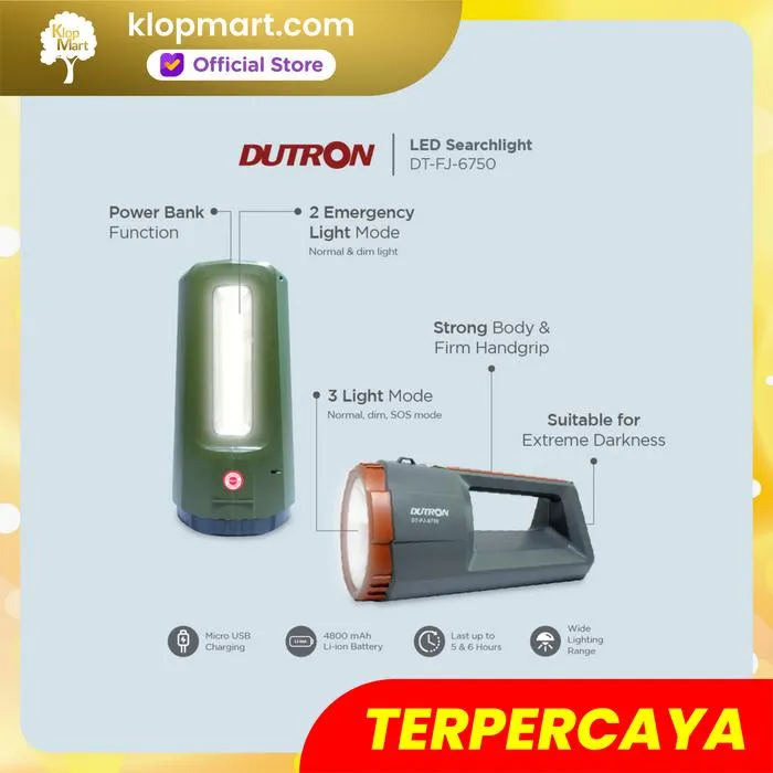 Jual DUTRON Senter Tangan Jumbo LED Searclight Valeo Pro 40W - Gray-3