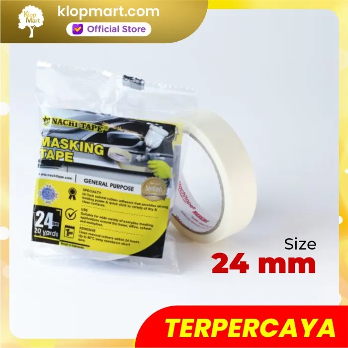 Jual NACHI Lakban Kertas / Masking Tape 1inch/24mm-20yeard-2