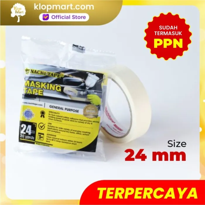 Jual NACHI Lakban Kertas / Masking Tape 1inch/24mm-20yeard-1