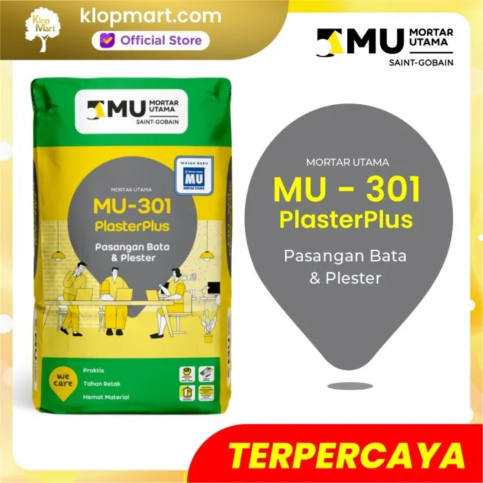 Jual Mortar Utama MU-301 PlasterPlus Pasangan Bata & Plaster 40kg-2
