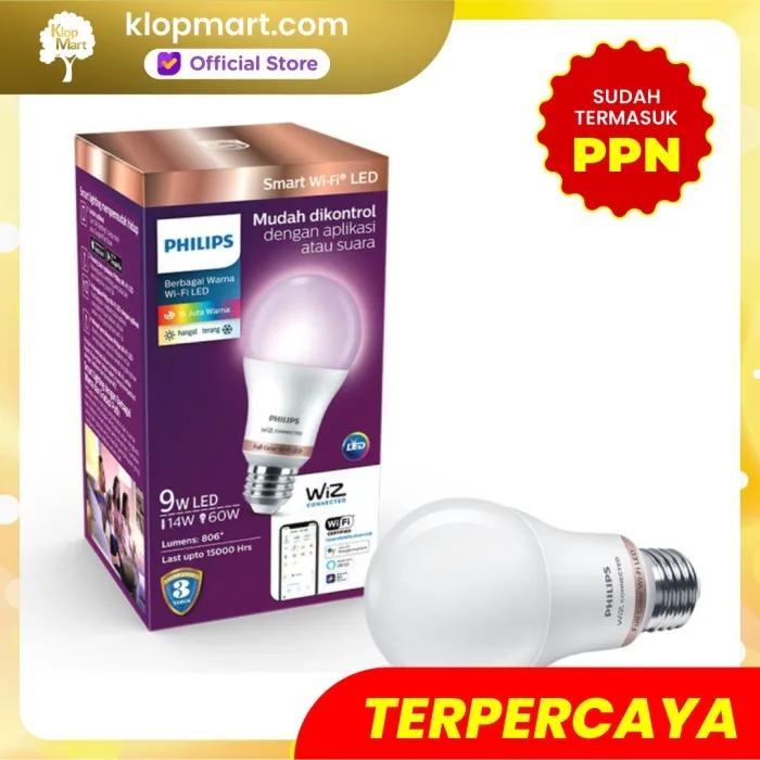 Jual Philips Lampu Smart Wifi LED 9W - Color (Berbagai Warna)