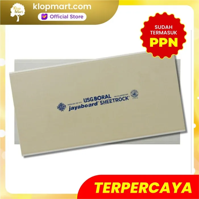 Jual Gypsum Jayaboard 9mm / Papan Gypsum Gipsum Jayaboard 9mm (1,2x2,4mtr)-1