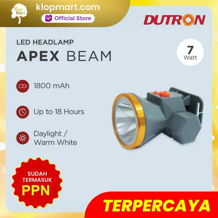 Jual DUTRON Senter Kepala LED Headlamp Apex Beam 7W Senter Hiking Outdoor