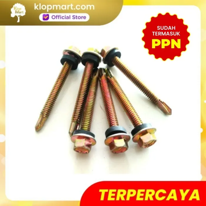 Jual Skrup Roofing 12x50 Kuning - 5cm-1