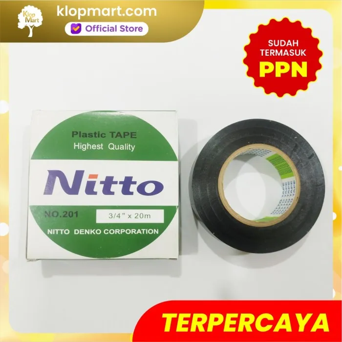 Jual Plastic Tape Nitto Hitam - Isolasi Listrik 3/4