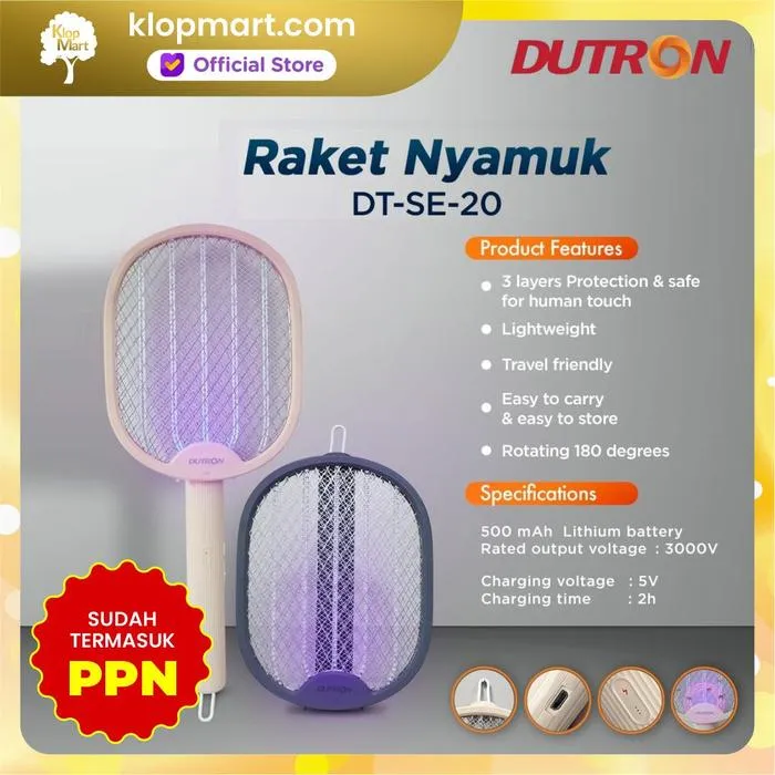 Jual Raket Nyamuk Dutron Standing / Lipat - Raket USB UV Perangkap Nyamuk - SE-20 LIPAT-3