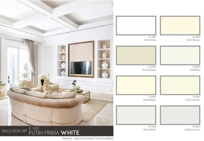 Jual Cat Tembok Mowilex Emulsion VIP 2.5Lt E-2000 Warna Putih Permai-4