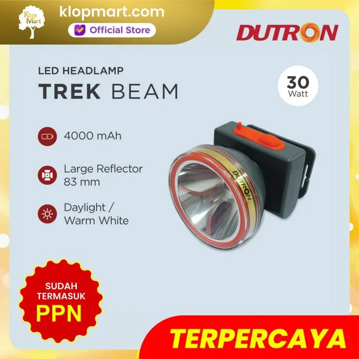 Jual DUTRON Senter Kepala LED Headlamp Trek Beam 30W Senter Hiking Outdoor - Daylight-2