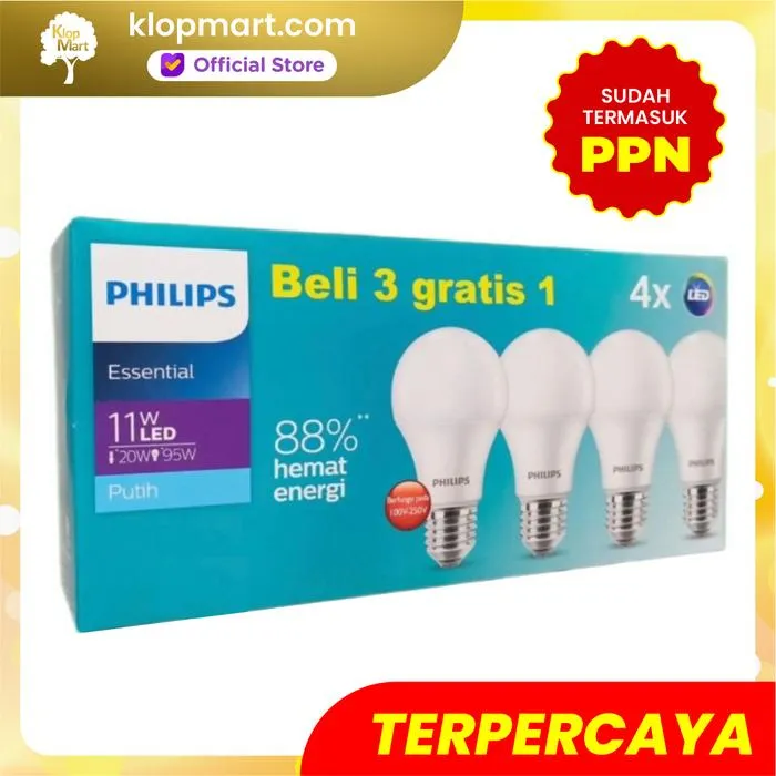 Jual Lampu Philips LED Bulb Multipack MyCare & Essential Pack Isi 4Pcs - Essential 11W