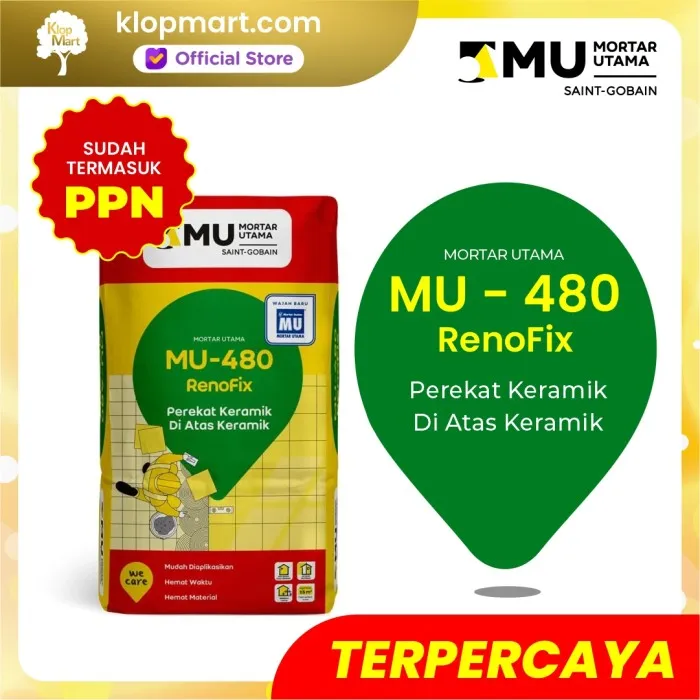 Jual Mortar Utama MU-480 RenoFix Perekat Keramik di Atas Keramik 25kg