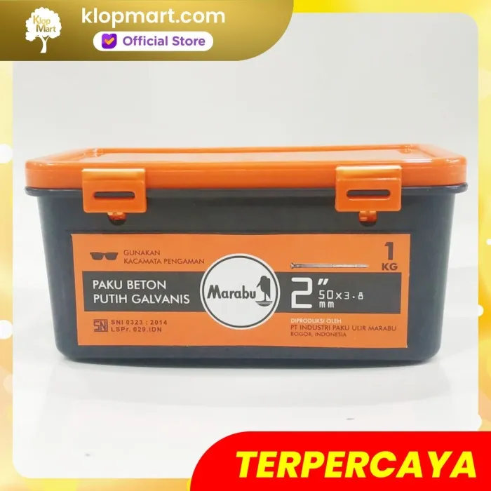 Jual Paku Beton Putih Galvanis Marabu 1KG -2.5cm,3cm,4cm,5cm,7cm,10cm - 4cm (1-1/2