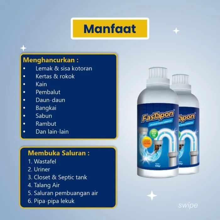 Jual FASTAPON Anti Sumbat Wastafel Closet WC - Melancarkan Pipa Mampet-3