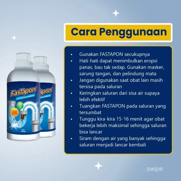 Jual FASTAPON Anti Sumbat Wastafel Closet WC - Melancarkan Pipa Mampet-4