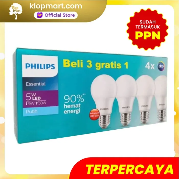 Jual Lampu Philips LED Bulb Multipack MyCare & Essential Pack Isi 4Pcs - Essential 5W