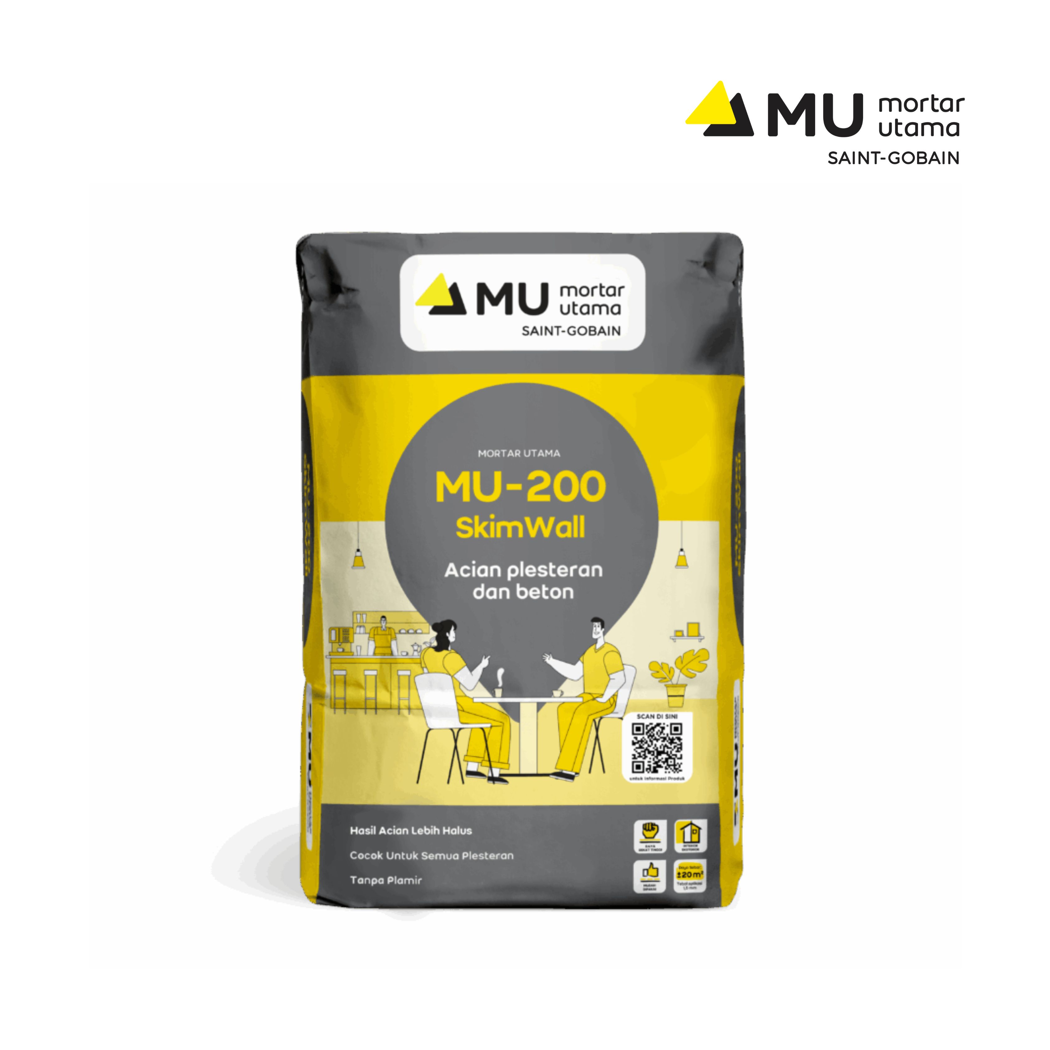 Jual Mortar Utama MU-200 SkimWall Acian Plaster & Beton 40kg