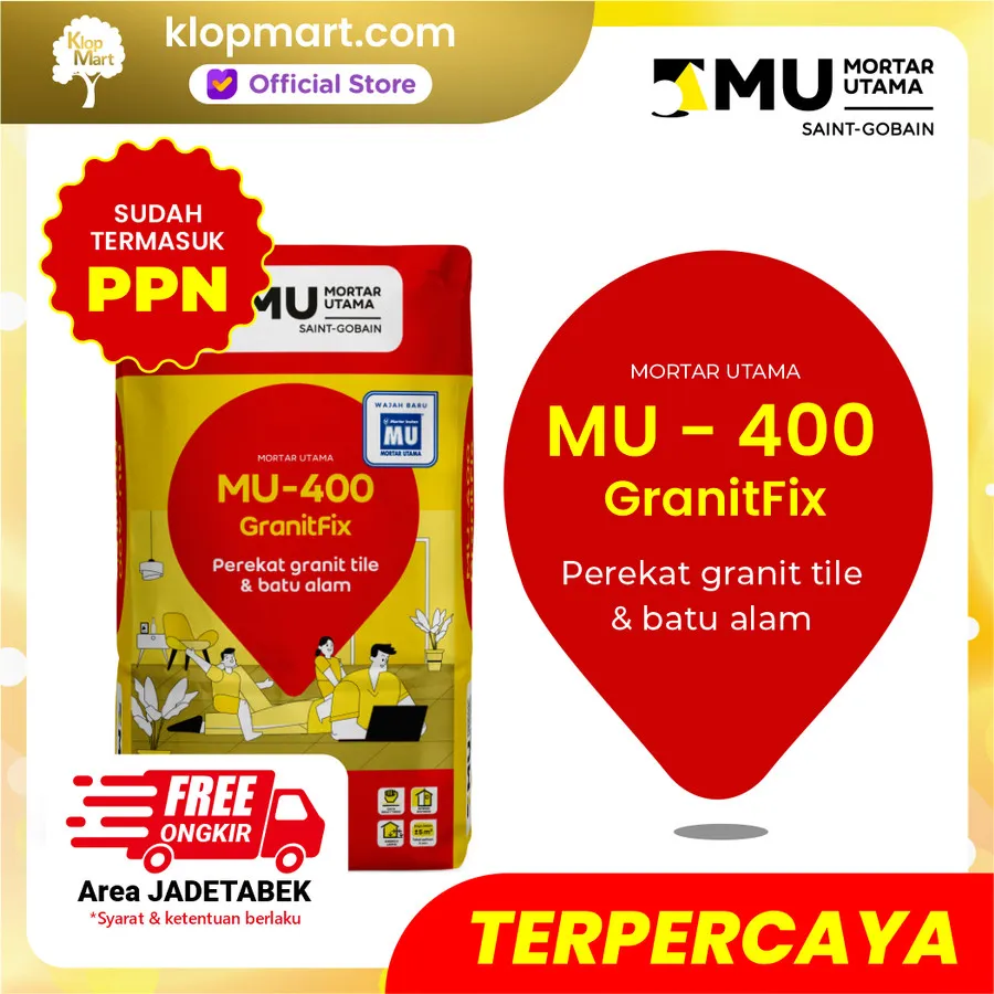 Jual Mortar Utama MU-400 GranitFix Pasang Granite & Batu Alam 25kg-1