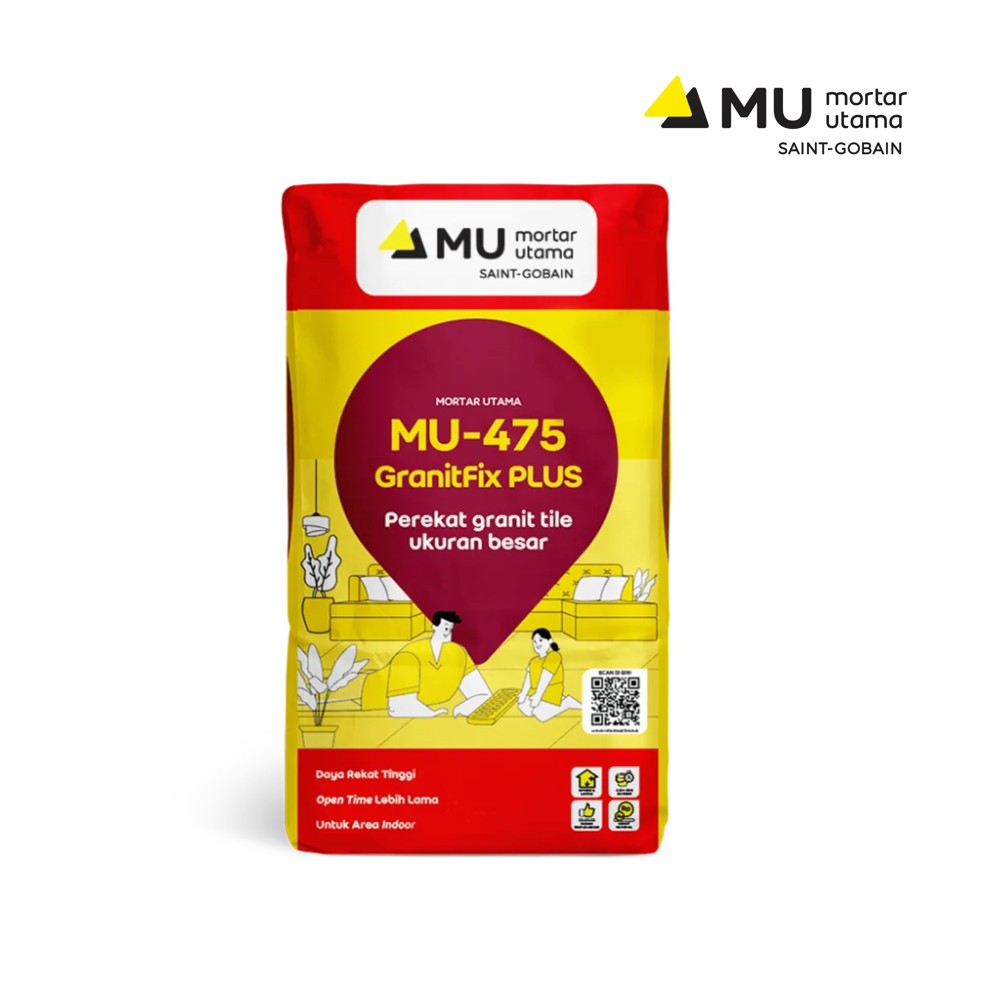 Jual Mortar Utama MU-475 GranitFix PLUS Perekat GraniteTile 25Kg