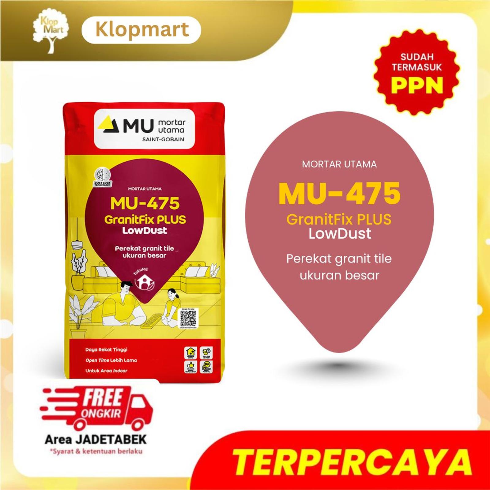 Jual Mortar Utama MU-475 GranitFix PLUS Perekat GraniteTile 25Kg