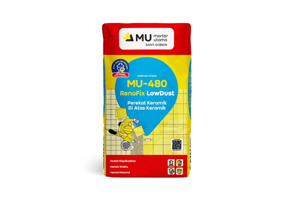 Jual Mortar Utama MU-480 RenoFix Perekat Keramik di Atas Keramik 25kg