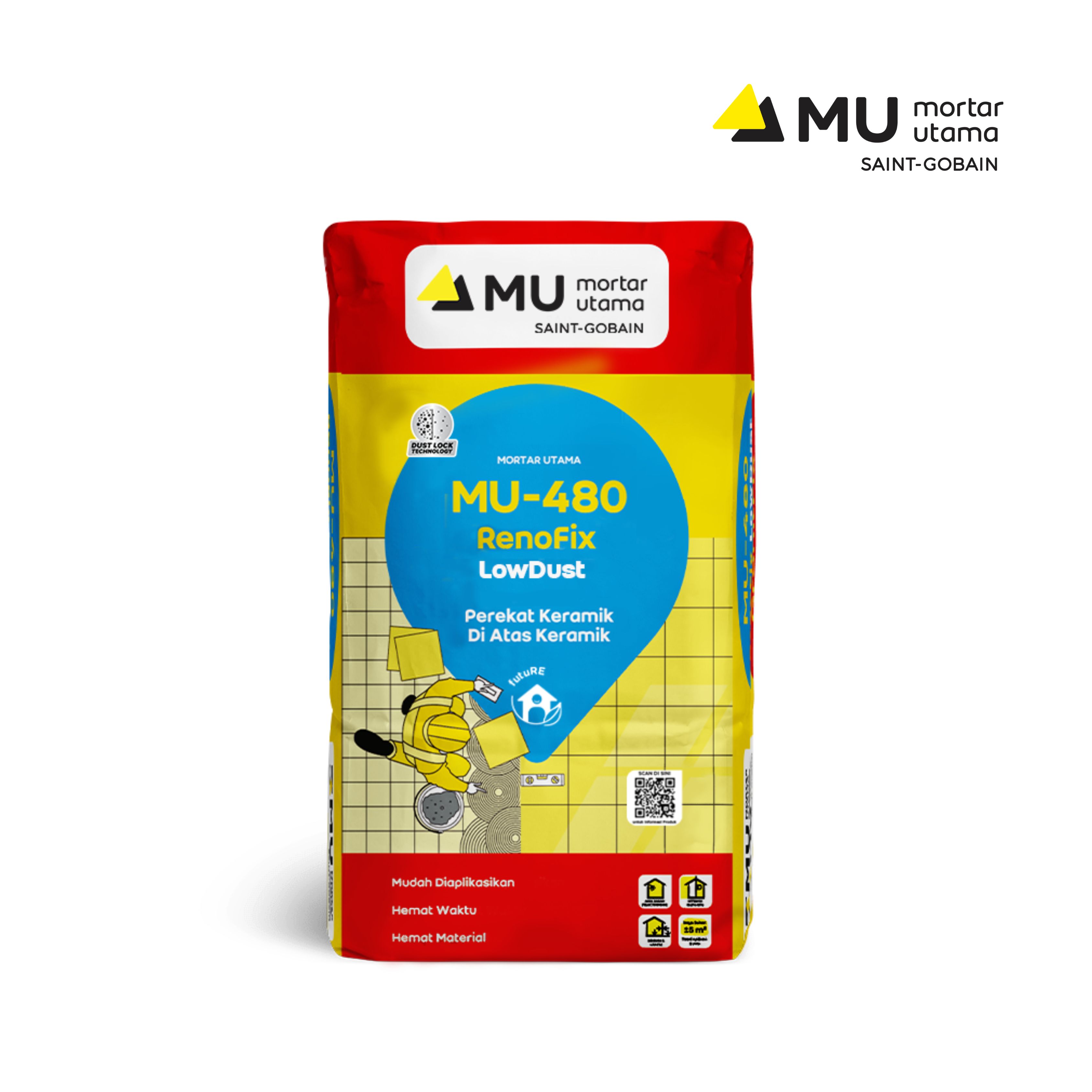Jual Mortar Utama MU-480 RenoFix Perekat Keramik di Atas Keramik 25kg