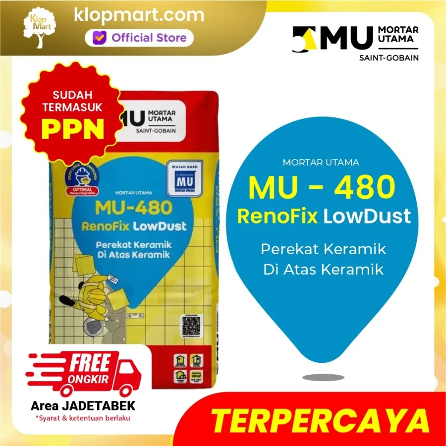 Jual Mortar Utama MU-480 RenoFix Perekat Keramik di Atas Keramik 25kg-1