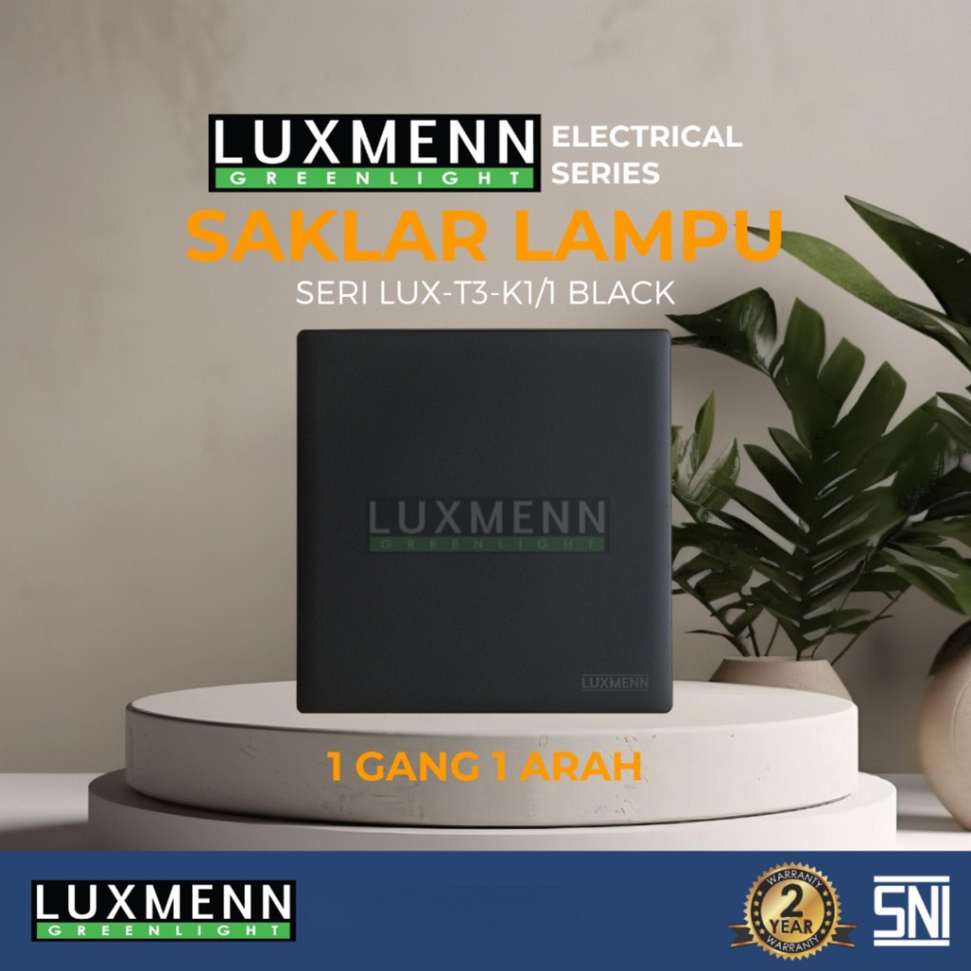 Jual Luxmenn Saklar 1 Gang 1 Way LUX-T3-K1/1 Hitam