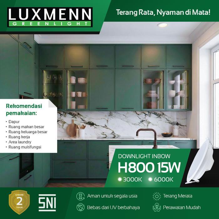 Jual Lampu & Armatur Luxmenn LUX - H800 / 15 Watt / Paket Hemat 3 Pcs / Inbow Bulat - Tipe Downlight - Putih ( 6000k )-6