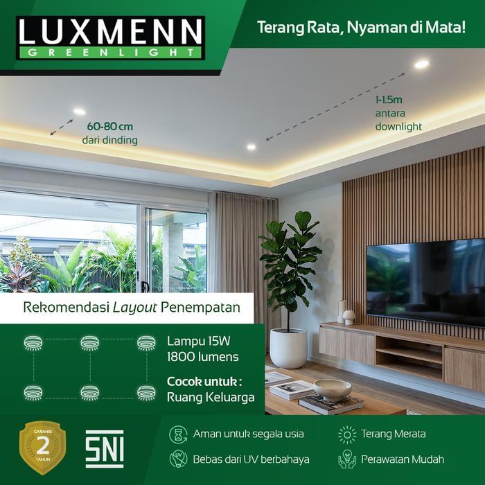 Jual Lampu & Armatur Luxmenn LUX - H800 / 15 Watt / Paket Hemat 3 Pcs / Inbow Bulat - Tipe Downlight - Putih ( 6000k )-8