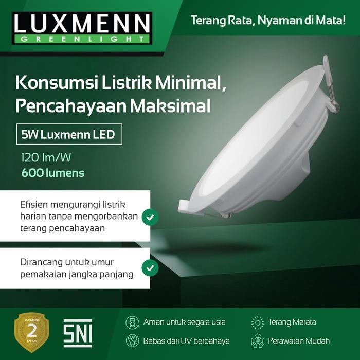 Jual Lampu & Armatur Luxmenn LUX - H300 / 5 Watt / Paket Hemat 3 Pcs / Inbow Bulat - Tipe Downlight - Putih ( 6000k )-3