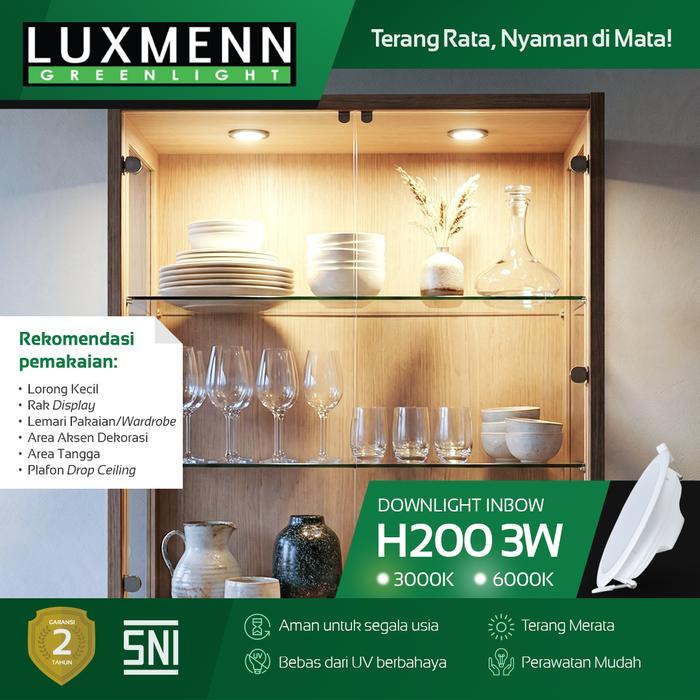 Jual Lampu & Armatur Luxmenn LUX - H200 / 3 Watt / Paket Hemat 3 Pcs / Inbow Bulat - Tipe Downlight - Putih ( 6000k )-7