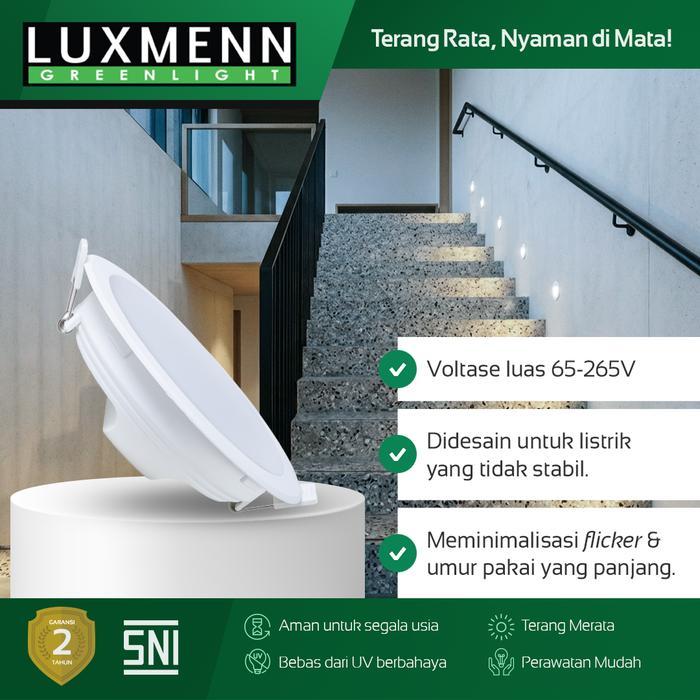 Jual Lampu & Armatur Luxmenn LUX - H200 / 3 Watt / Paket Hemat 3 Pcs / Inbow Bulat - Tipe Downlight - Putih ( 6000k )-6