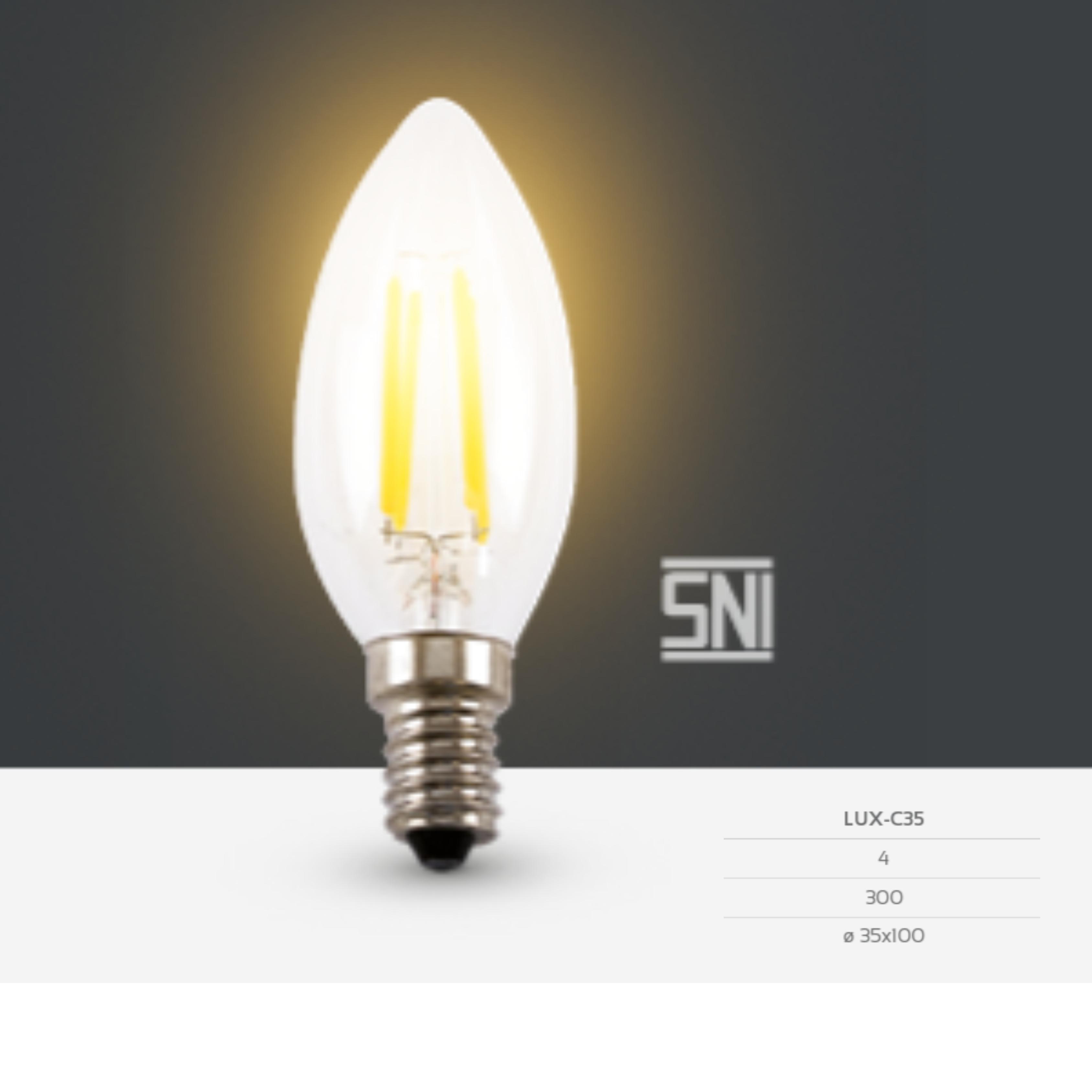 Jual Lampu & Armatur Luxmenn LUX-C35 / 4 Watt / Fitting E14 - Tipe Bohlam - Kuning 3000k