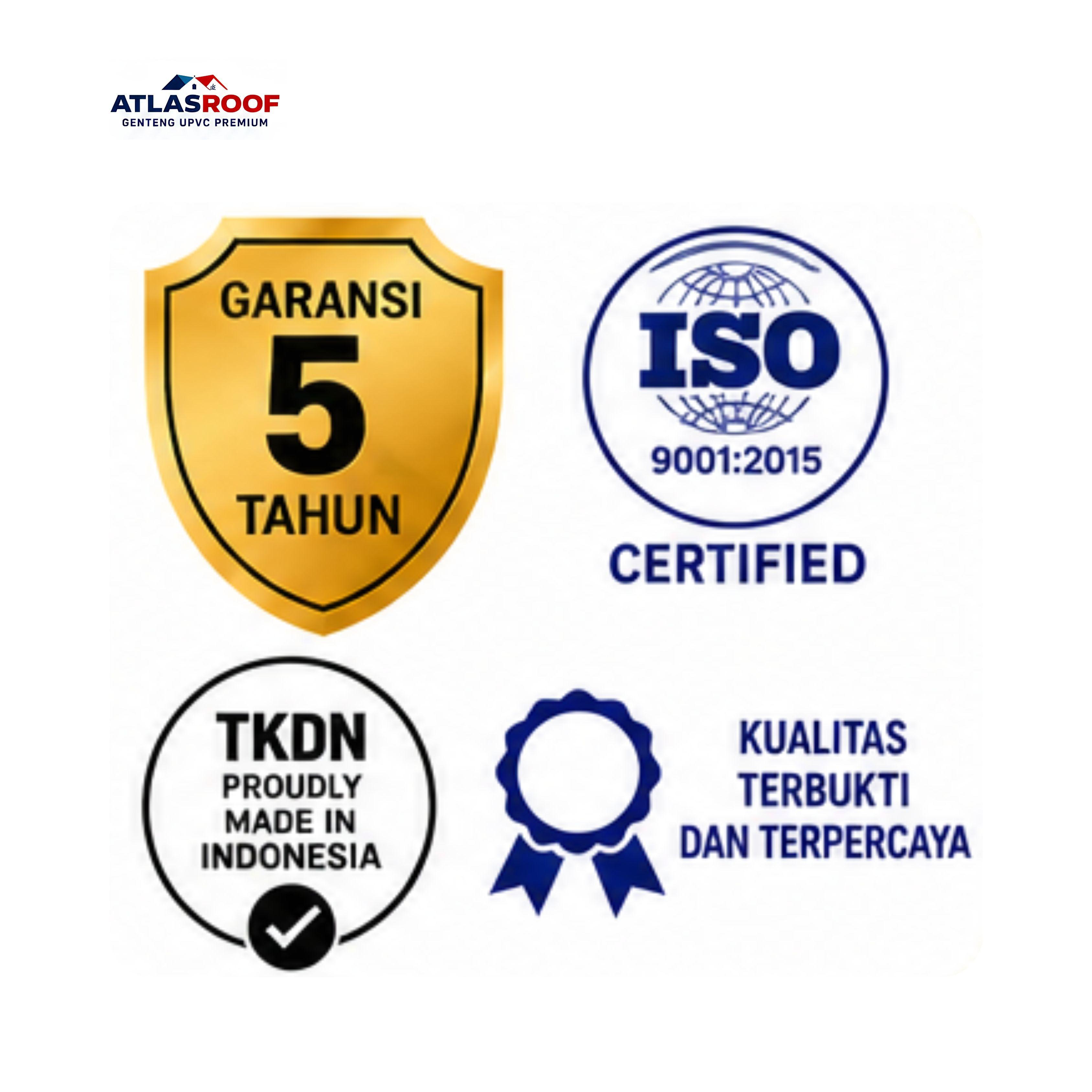 Jual Genteng UPVC Premium ATLAS ROOF with A.S.A. - Warna Merah Terang-4