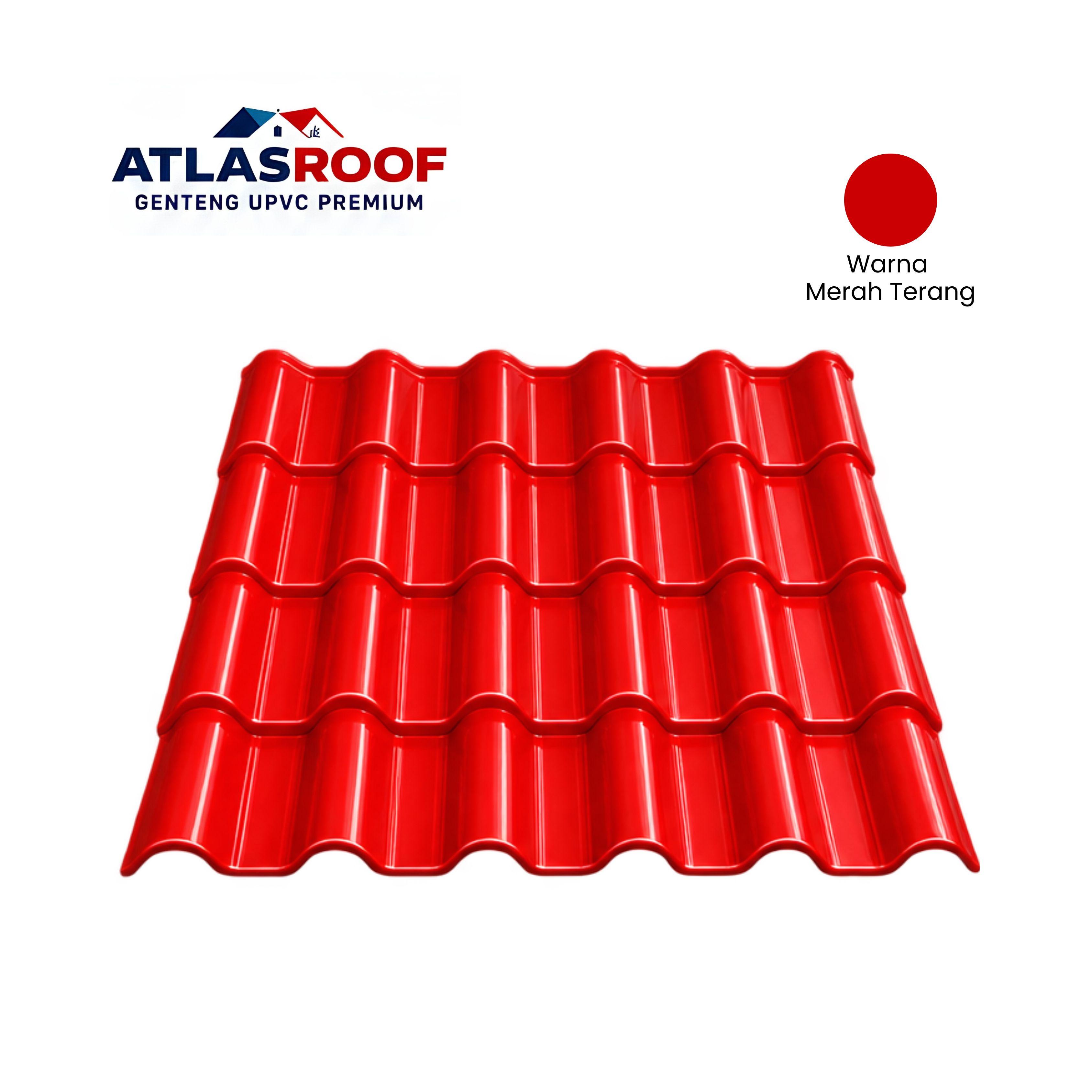 Jual Genteng UPVC Premium ATLAS ROOF with A.S.A. - Warna Merah Terang