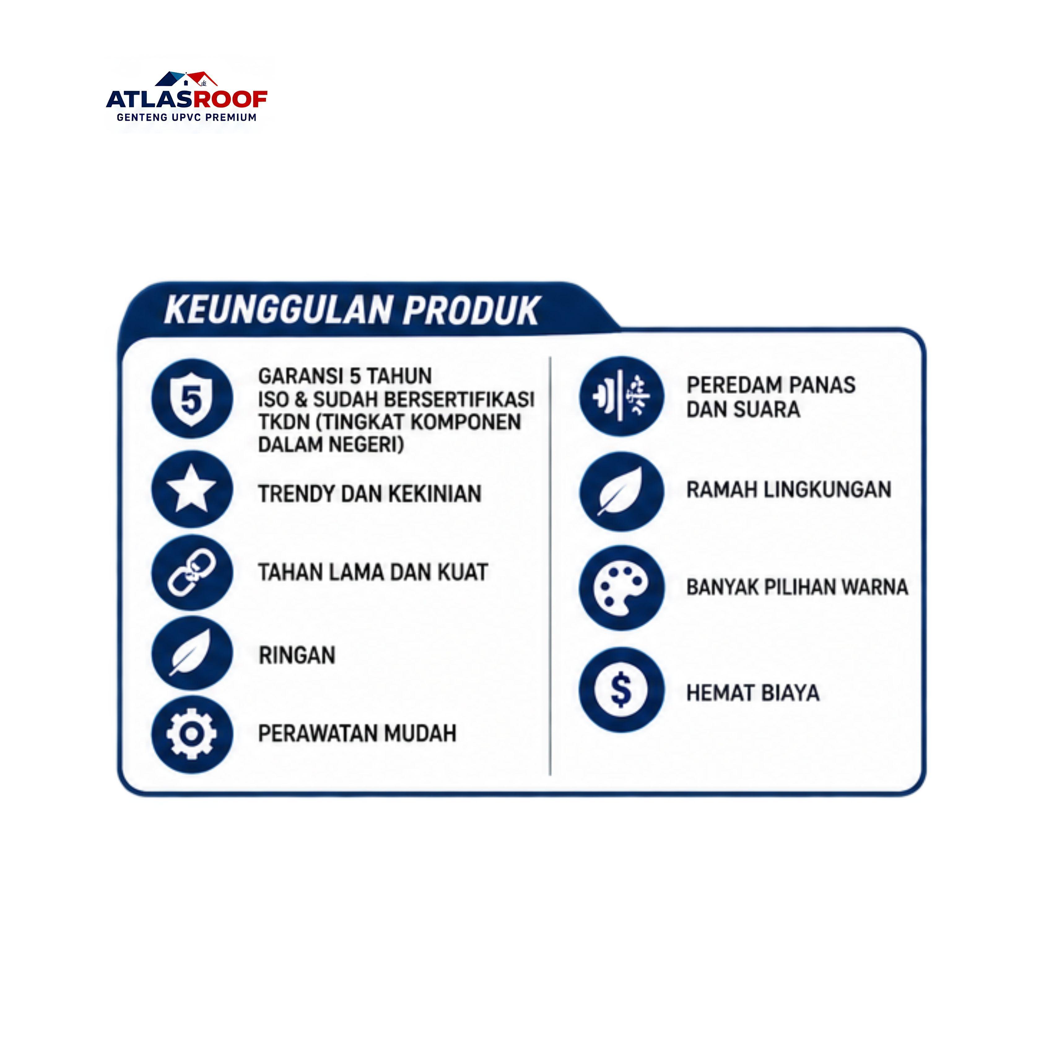 Jual Genteng UPVC Premium ATLAS ROOF with A.S.A. - Warna Coklat-3