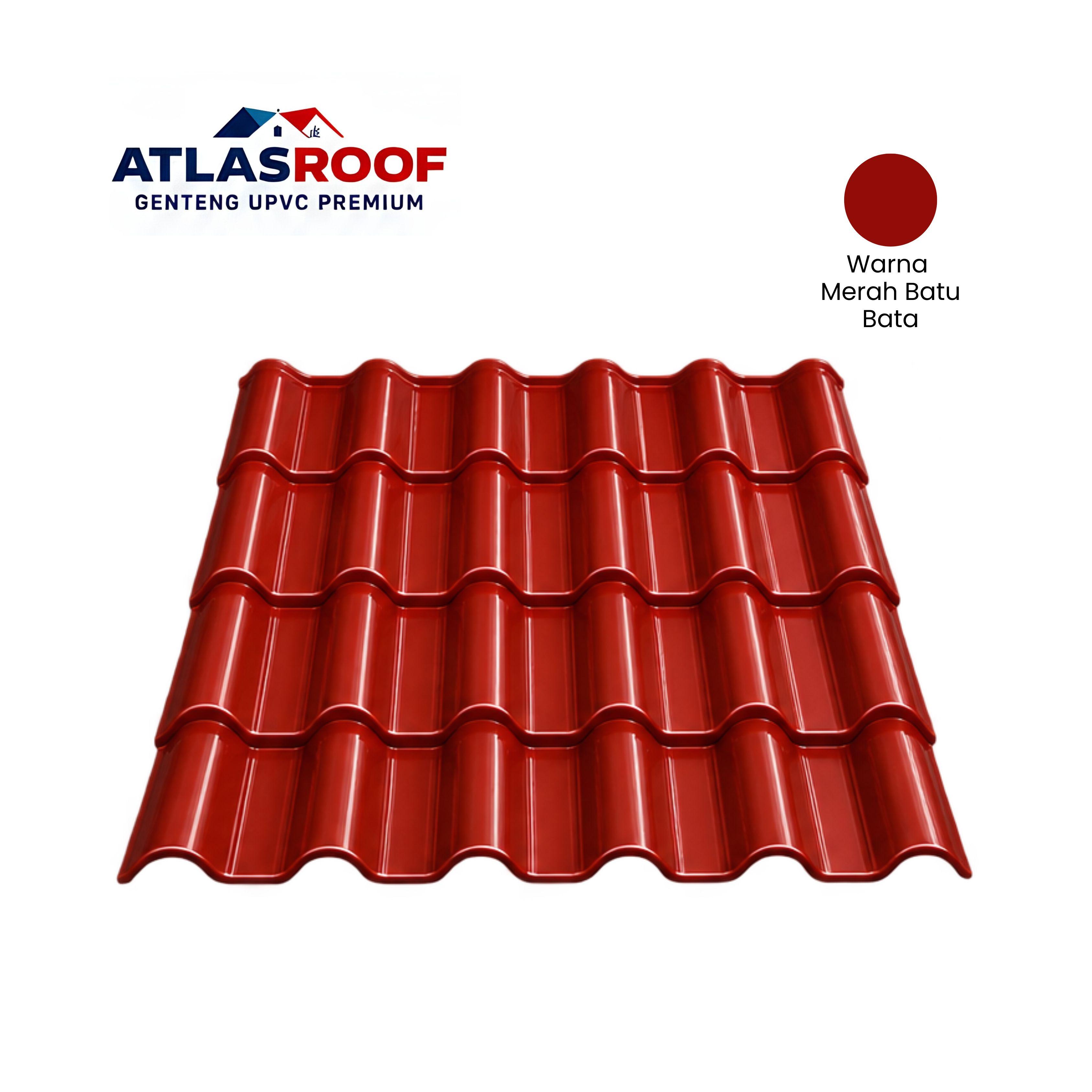Jual Genteng UPVC Premium ATLAS ROOF with A.S.A. - Warna Merah Batu Bata
