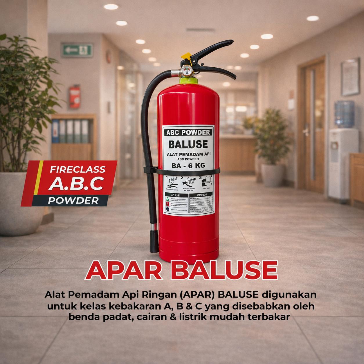 Jual APAR Baluse Berat 6 Kg Pemadam Api Ringan Dry Chemical Powder Tabung