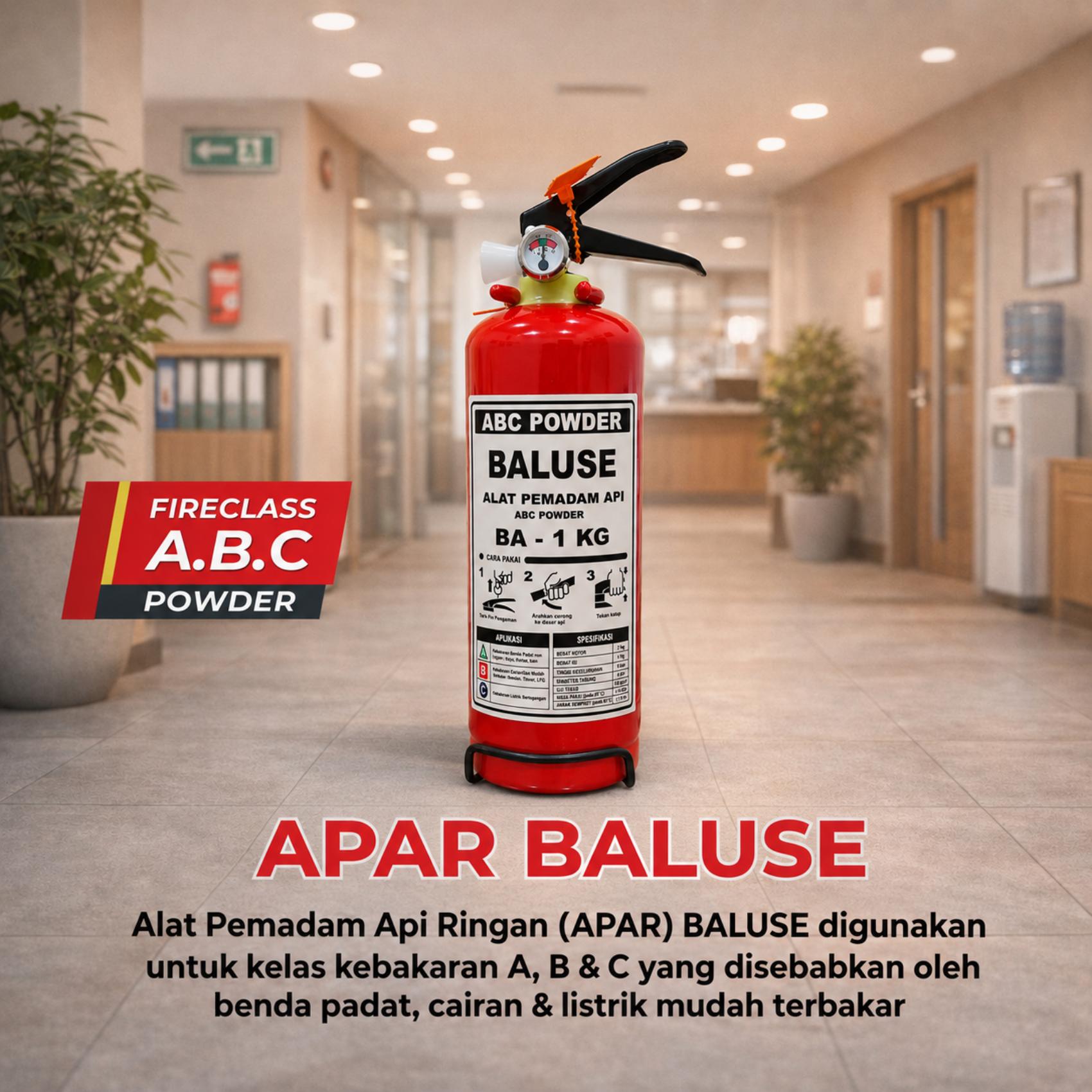 Jual APAR Baluse Berat 1 Kg Pemadam Api Ringan Dry Chemical Powder Tabung