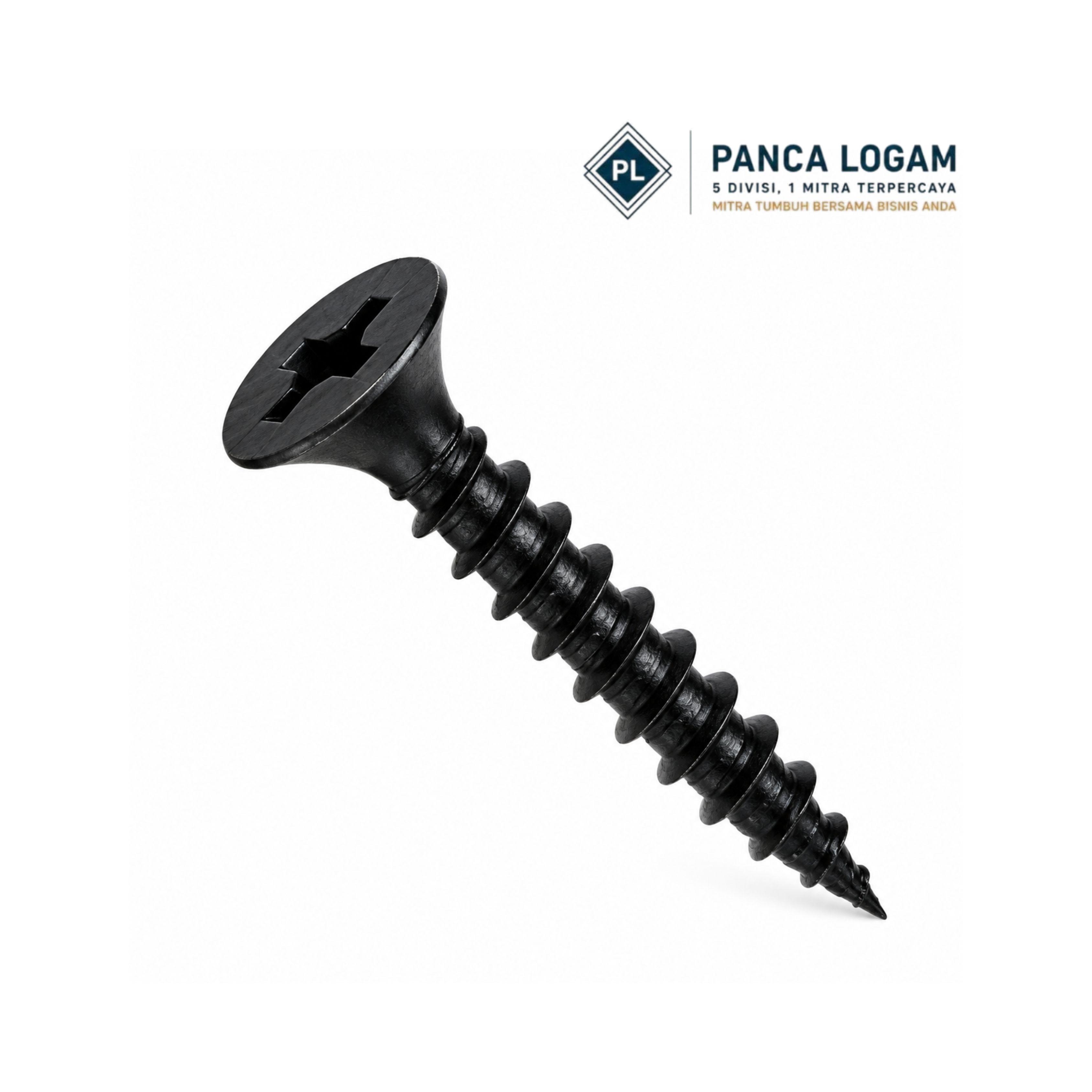 Jual Panca Logam Sekrup Gypsum / Drywall Screw (Hitam) - Ukuran 6 × 3/4 Inc