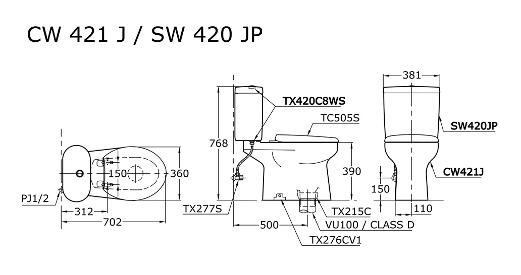 Jual Closet TOTO CW421J/SW420JP-2