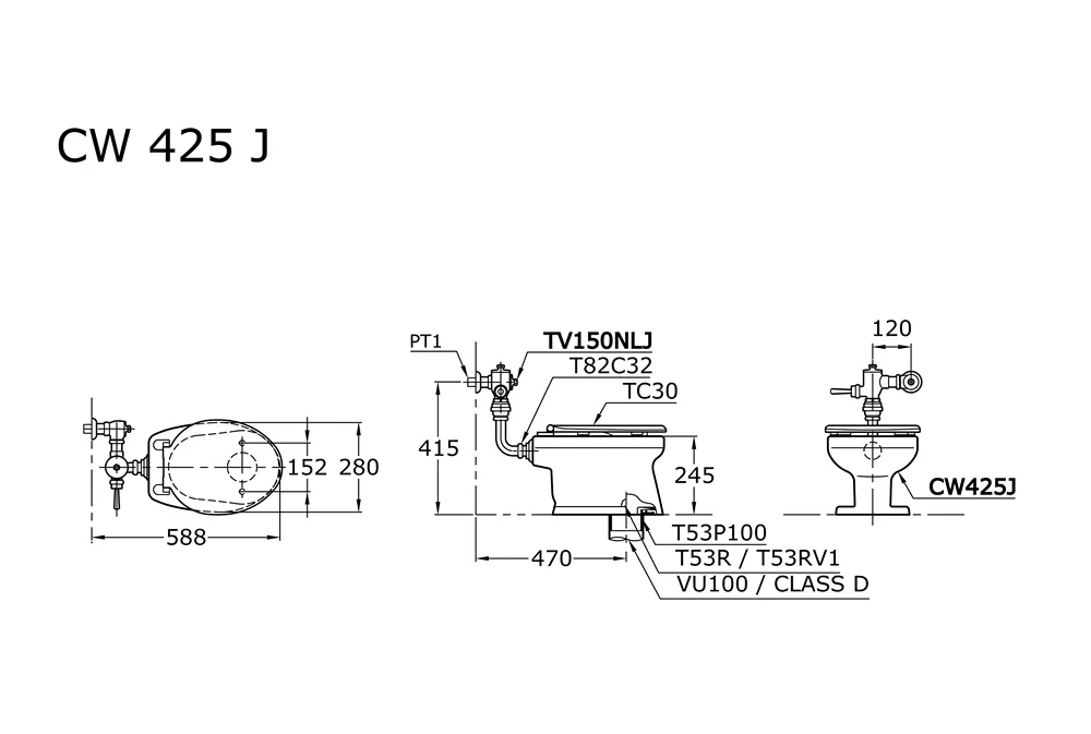Jual Closet TOTO CW425J/TV150NLJ 