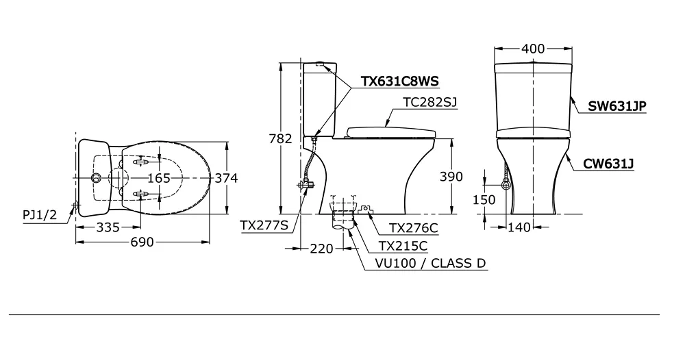 Jual Closet TOTO CW631J/SW631JP -2