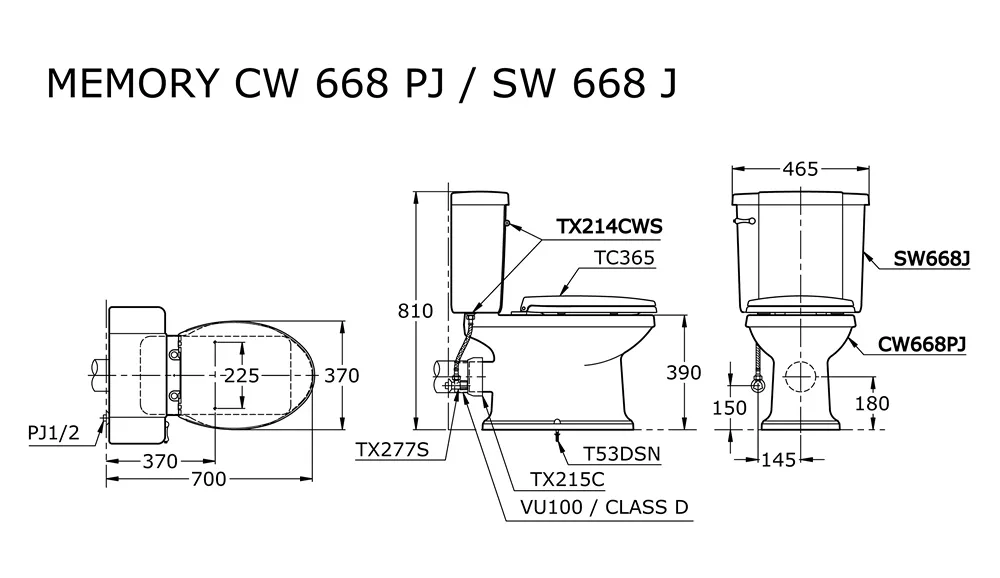 Jual Toto Closet CW668PJ/SW668J-2