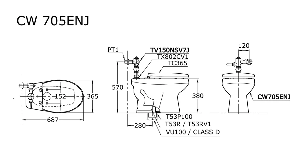 Jual Closet TOTO CW705ENJ/TV150NSV7J -2